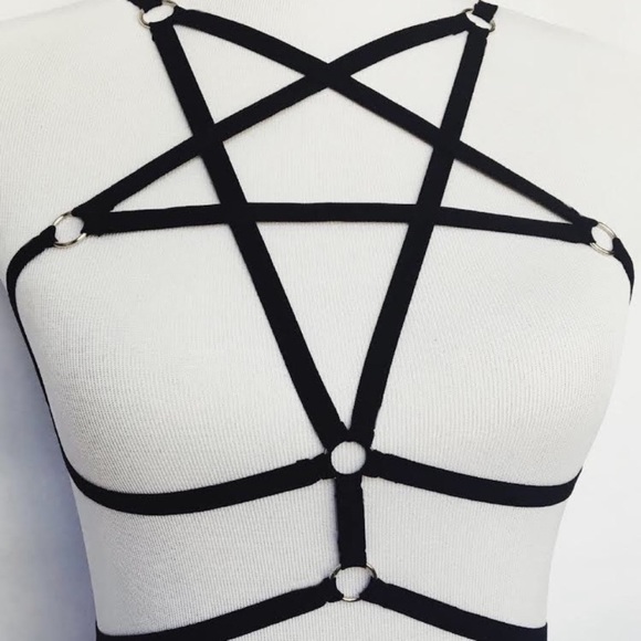 HOT AF 🔥 Star Cage Strap Harness Bralette Bra - Picture 2 of 6